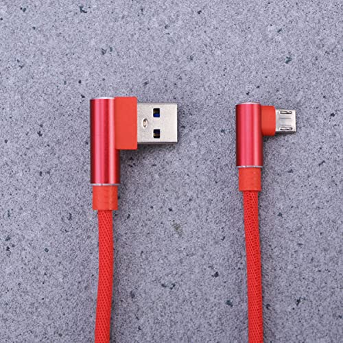90-Degree USB Micro Cable – 1 m Nylon Braided Right Angle Charger for Universal Phones – Fast 2.4 A Data Transmission – Durable & Tangle-Free Connectivity Solution for Enhanced Performance