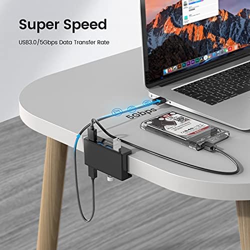 Discover the ORICO Aluminum 4-Port USB 3.0 Hub – Your Essential Desktop Connectivity Solution for Seamless Data Transfer and Enhanced Organization. Featuring a stylish clamp design, this USB splitter effortlessly attaches to your monitor or desk, optimizing your workspace without sacrificing aesthetics. With four high-speed USB 3.0 ports delivering data transfer rates up to 5 Gbps, you can connect multiple devices like external drives and keyboards with ease. The durable aluminum construction not only provides exceptional heat dissipation but also adds a touch of modern elegance to your setup. Included is a generous 4.92 FT USB data cable for increased flexibility and reach. Lightweight and compact, this hub is perfect for both home and office use, ensuring you stay connected wherever you go. Experience superior performance and reliability with the ORICO USB Hub – the perfect blend of functionality and style for tech-savvy professionals. Note: This model does not include a power adapter, making it an ultra-portable accessory for your digital life.
