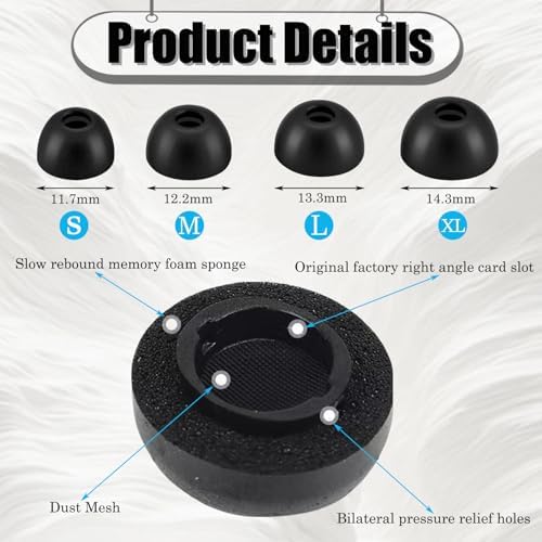 Upgrade Your Samsung Galaxy Buds 3 Pro Experience with Premium Memory Foam Earbud Tips – 4 Pairs of Comfort-Enhanced Eartips for Superior Noise Isolation and Ultimate Audio Clarity – Custom Fit for All Ear Sizes – Essential Galaxy Buds Accessories