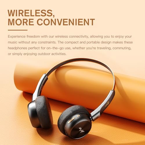 Nostalgic Retro Wireless Bluetooth Headphones – 60-Hour Battery Life, Lightweight Comfort, Built-in Microphone, Dual Device Pairing & Custom Sound App for an Immersive 80 s & 90 s Audio Adventure – Ideal for Active Music Enthusiasts and Daily Listening