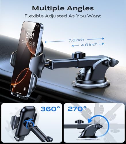 VICSEED [True Strongest Suction] [Rally Racing-Grade Stability] Phone Holders for Your Car 2025 Upgraded Car Phone Holder Mount Truck Stand Cradle for iPhone Samsung All Phones, Yellow – Enhanced Compatibility and Speed