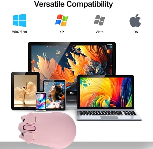 Cute Pig Design Wireless Mouse – Kawaii Bluetooth Dual Mode Silent Optical Mouse for PC, Laptop, and Tablet – Lightweight Portable Accessory for Kids, Students, and Office Use – Perfect Gift Idea for Adorable Tech Lovers