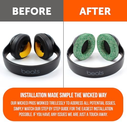 Upgrade Your Audio Experience with WC Wicked Cushions Replacement Ear Pads for Beats Studio 2 & 3 – Retro 90’s White | Luxurious PU Leather & Enhanced Foam for Optimal Sound Isolation | Perfectly Fits B0501 & B0500 Models | Not Compatible with Beats Solo | Enhanced Adhesive for Maximum Durability and Longevity