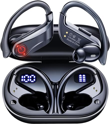 Advanced Bluetooth 5.3 Open Ear Bone Conduction Earbuds – Ultra-Lightweight Sport Headphones with 36-Hour Playtime, IPX7 Waterproof Rating, and Secure Clip-On Design for Optimal Comfort and Awareness During Workouts – Effortless Wireless Connectivity and Exceptional Sound Quality for Active Individuals