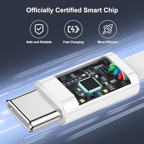 10 FT 60 W USB-C to USB-C Charger Cable [2 Pack] – Ultra-Fast Charging for i Phone 15, Samsung Galaxy S23, i Pad Pro, Mac Book Air – Durable, Versatile, and Perfect for Home or Office Use