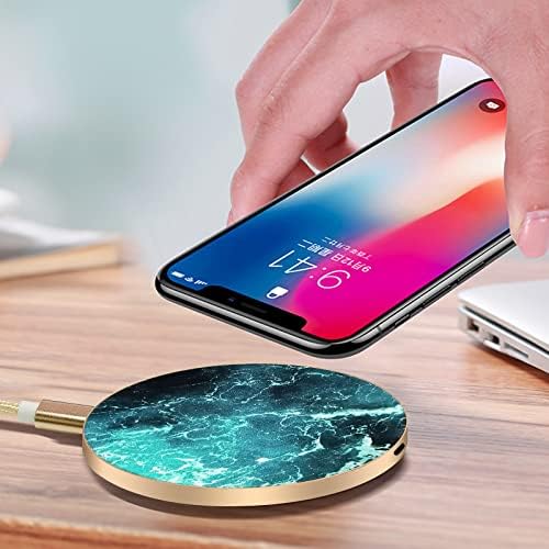 Omio Marble Wireless Fast Charging Pad – Luxurious Qi Charger for i Phone 16 Pro Max/15/14/13 & Galaxy Z Flip 6/Z Fold 6/S24 Ultra/S23 – Ultra-Fast Power Delivery with Sophisticated Marble Finish, Universal Compatibility for All Qi-Enabled Devices – Elevate Your Charging Experience Today