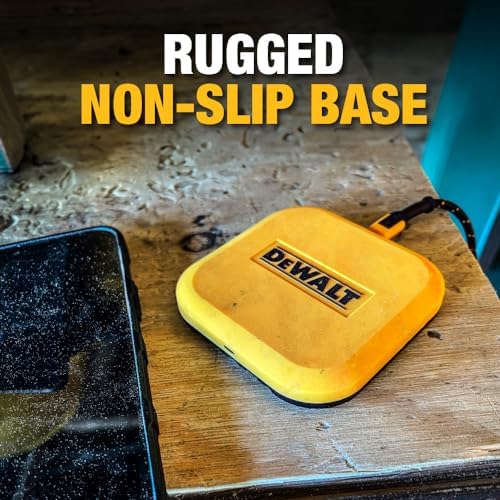 DEWALT Heavy Duty 10 W Fast Wireless Charging Pad – Ultimate Portable Charging Station for i Phone 16/15/14/13/12/11/X/8 Pro Max & Samsung Galaxy S22/S21 – Includes Type C Cable & AC Adapter for Seamless Compatibility – Perfect for Home & Office Use