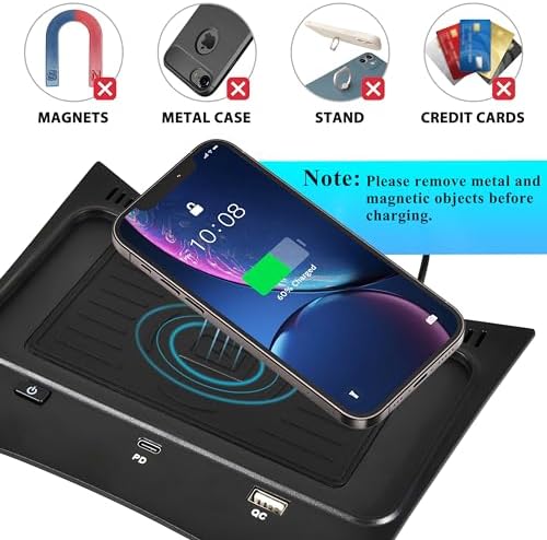 Elevate Your Nissan Rogue Driving Experience with 30 W Fast Charging Wireless Charger Pad – Seamless USB-A & USB-C Compatibility for 2014-2020 Models, Including Hybrid & Sport Variants – Effortless Cord-Free Power at Your Fingertips