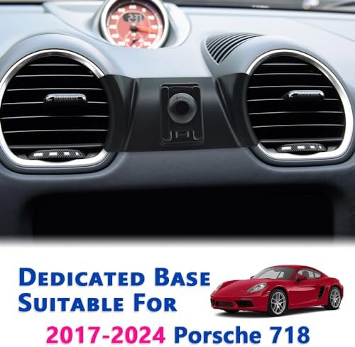 Porsche 718 Boxster & Cayman 2017-2024 Car Phone Mount – Thick Case Friendly Mobile Holder for Hands-Free Navigation & Calls | Adjustable Air Vent Design | Universal Smartphone Cradle for Optimal Driving Convenience | Durable Auto Accessory Enhancing Road Safety and Style