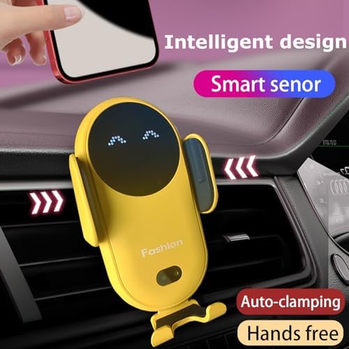 Vibrant Red Automatic Wireless Car Charger Mount – Effortless One-Handed Operation Smartphone Holder for i Phone & Samsung – Rapid Charging for Air Vent or Dashboard Use – Enhance Your Driving with Secure Support & Stylish Convenience