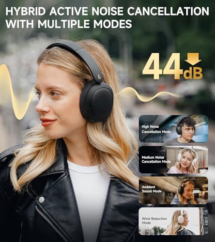 Edifier W800 BT Pro Wireless Over-Ear Headphones – Premium Hi-Res Audio with Advanced Hybrid Active Noise Cancellation, AI-Driven Call Clarity, 45-Hour Battery Life, Quick Charge Capability, and Compact Foldable Design – Enhanced Bluetooth 5.4 Connectivity for Superior Sound Experience in Elegant Classic Black