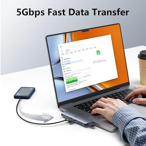 Unlock Your Mac Book’s Full Potential with the Premium 8-in-2 USB C Hub HDMI Adapter – Ultimate Thunderbolt 3 & 10 G USB Data Ports, Stunning 4 K Output, and Sleek Compact Design for 2018-2025 Mac Book Pro & Air Models – Effortless Connectivity, Fast Transfers, and Seamless Streaming for Professionals on the Go!