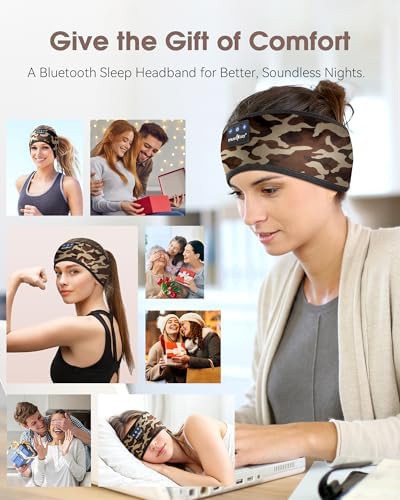 MUSICOZY Bluetooth 5.4 Sleep Headband – Ultra-Thin Stereo Earbuds for Uninterrupted Comfort and Performance, Sweat-Resistant for Active Lifestyles & Serenity (White Red) – Elevate Your Audio Experience with Innovative Design and Superior Sound Quality