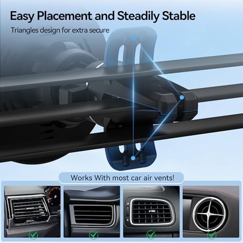 Mag Safe Car Mount Charger with 15 W Fast Wireless Charging – Magnetic Air Vent Holder for i Phone 12-16 Pro Max & Samsung S25 Series – Stylish RGB LED Design for Enhanced Compatibility and Efficient Power Delivery