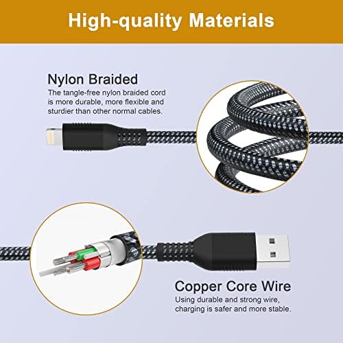 Ultra-Long 26 FT Lightning Charger Cable for i Phone – Apple MFi Certified, Fast 2.4 A Charging, Durable Nylon Braided Design for i Pad/i Pod – Ultimate Flexibility and Performance for Home or Travel Use