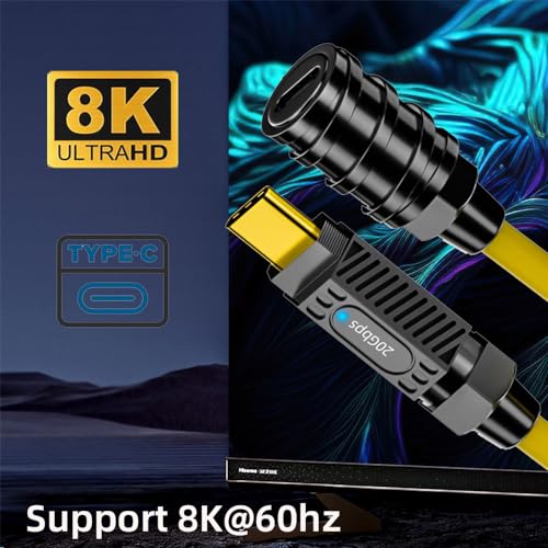 xiwai Stretch Coiled USB-C USB4 Cable with Smart LED Display 20Gbps 100W 8K for Laptop Disk Phone Type-C Male to Male Cable Power & Data 180cm – Enhanced Compatibility and Speed