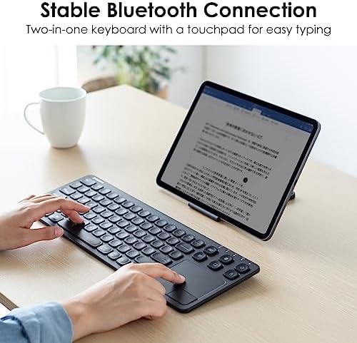 Transform Your Workspace with the SANWA Multi-Device Bluetooth Keyboard & Touchpad – Rechargeable Wireless Keypad for Seamless Mac, Windows & Tablet Use, Sleek White Design for Modern Professionals and Students, Effortless Navigation and Enhanced Efficiency