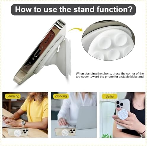 AUROX Chic Pink Magnetic Phone Grip – Premium Silicone Mag Safe Holder for i Phone 12-16 Series, Collapsible Design for Effortless Selfies & Videos, Enhanced Portability & Stability for Everyday Use, Ideal for Hands-Free Photography