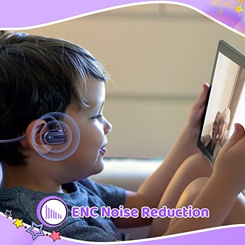 Golvery Kids Open Ear Bluetooth 5.3 Headphones – Ultra-Lightweight Wireless Earbuds with Built-in Microphone – 10-Hour Playtime for Safe Listening – Perfect for Learning, Play, and Enhanced Awareness – Ideal for Tablets, Phones, and Kindles
