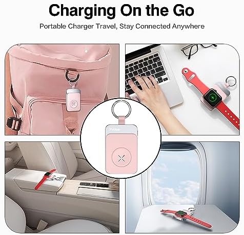 Compact Magnetic Apple Watch Charger Power Bank – 1500 m Ah Keychain Fast Charging Solution for All Models (Series 2-10, SE, Ultra) – Ultimate Portability and Enhanced Compatibility for On-the-Go Lifestyle