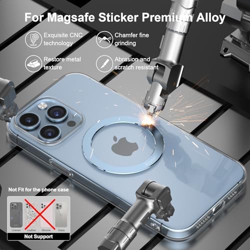 Mag Safe Magnetic Ring Stickers – Dual Pack for Superior Wireless Charging and Secure Mounting – Sleek Blue Titanium Design – Universal Compatibility for All Mag Safe Devices – Effortless Grip and Enhanced Mobile Efficiency – Elevate Your Smartphone Experience Now!