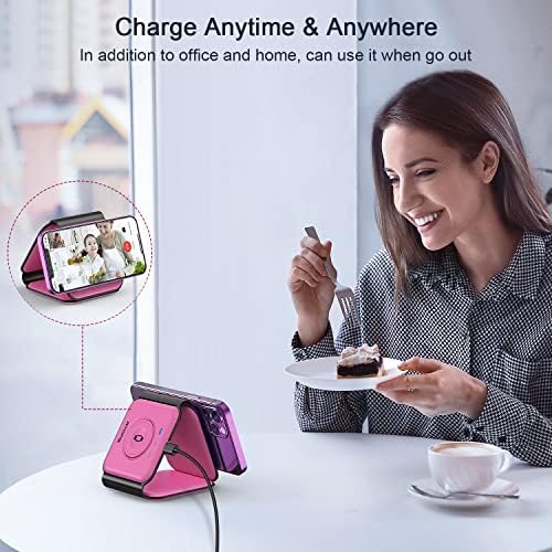 RTOPS 3-in-1 Magnetic Wireless Charging Station for i Phone, Apple Watch, and Air Pods – Compact Ga N Travel Charger with Enhanced Speed and Compatibility for i Phone 16/15/14/13/Pro/Max, Air Pods 4/3/2/Pro – All-in-One Solution for Ultimate Convenience and Efficiency