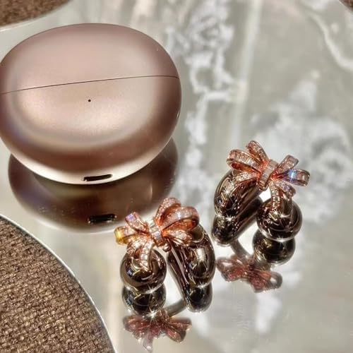 Elevate Your Earbuds with a Chic Silver Rhinestone Bow Clip-On Accessory – Customizable DIY Earbud Decor for Fashion-Forward Audio Enthusiasts – Perfect for Daily Use & Special Events