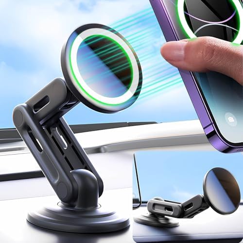 Revolutionize Your Driving with the 15 W Mag Safe Car Mount Charger – Ultra-Strong Magnetic Holder for i Phone 12-16 Pro Max Plus, Qi2 Wireless Technology, Three-Fold Rotation for Optimal Convenience and Safety, LED Charging Indicator – The Ultimate Solution for Effortless Navigation and Hands-Free Communication