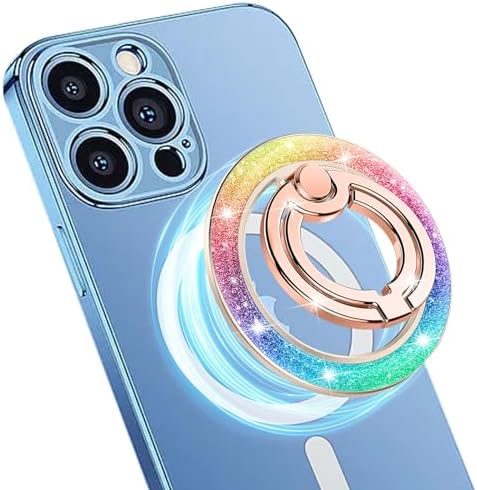 Glamorous Mindsky Glitter Phone Ring Holder – Secure Magnetic Grip for i Phone 16 Pro Max/15/14/13/12 & Android – Stylish Versatile Accessory for Enhanced One-Handed Usability and Drop Protection