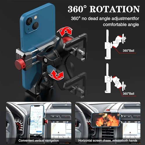 Revolutionary Aluminum Smartphone Holder for Ford F-150, Expedition & Super Duty | 360° Adjustable Vent Mount for i Phone & Android | Sturdy Durability Meets Chic Design | Installs Effortlessly for Integrated Vehicle Use and Enhanced Safety