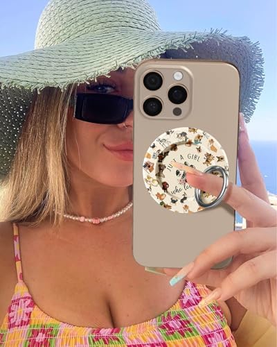 Tycamp Vintage Floral Magnetic Phone Grip – Chic Mag Safe-Compatible Ring Holder for i Phone 16/15/14/13/12 Series – Adorable & Practical Phone Stand for Women and Girls – Superior Grip for Safe Handling & Effortless Selfie Capture