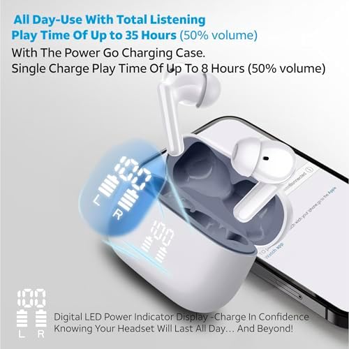AT&T Essentials True Wireless Bluetooth Earbuds – Experience Unparalleled Sound Quality with Advanced Noise Cancellation, 35-Hour Battery Life, and IPX4 Water Resistance for Active Lifestyles, Featuring Intuitive Touch Controls and Universal Device Compatibility in Stylish Black Finish
