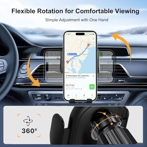 Enhanced Wireless Car Charger Mount with Automatic Clamping – MAX 15 W Qi Fast Charging for i Phone 16/15/14/13/12 Pro/Pro Max, Samsung S22/S21/S20/Note 20 – Effortless One-Handed Operation, Air Vent Installation, Stylish Blue Design for Seamless Driving Experience