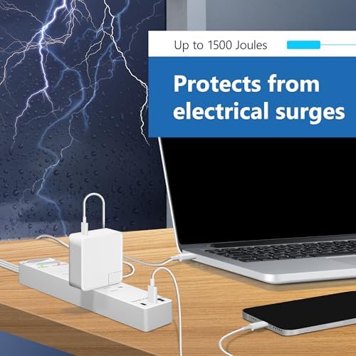 LIDER Ultra-Thin Flat-Face Outlet Extender with 3 Receptacles – Space-Saving Power Strip with 3 ft Cord, ETL-Listed for Safety, Sleek White Design for Modern Interiors – Perfect Solution for Enhanced Device Charging and Versatile Placement