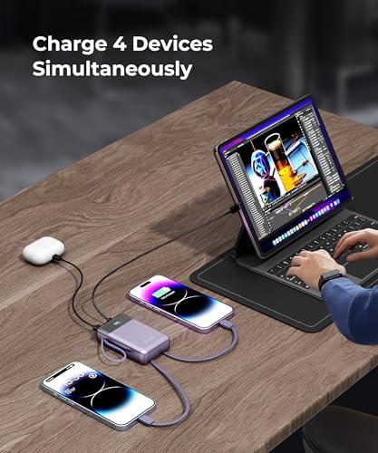 High-Capacity 30,000 m Ah Portable Power Bank with Built-in USB-C Cable – 22.5 W Super Fast Charging for i Phone, i Pad, Google, Xiaomi – Ideal for Travel, Camping, and Emergency Power Solutions – Slim and Lightweight Design with 17-Layer Safety Protection for Maximum Reliability – Perfect for Charging Multiple Devices Simultaneously – Enjoy 24/7 Customer Support and 36-Month Warranty