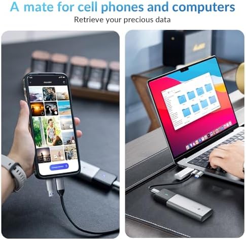 Tool-Free M.2 SSD Enclosure for NVMe & SATA Drives – Ultra-Fast USB C/USB A Adapter with 11.81-Inch Cable, Compact Aluminum Design for Enhanced Heat Dissipation and Compatibility with M-Key/B+M Key – Ideal for Gamers and Content Creators