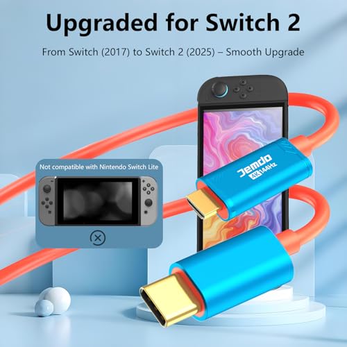 Elevate Your Gaming with the Switch 2 HDMI Adapter Cable Connector – 6.6 ft USB-C 3.2 to HDMI 2.0 for 4 K@60 Hz Gameplay | High-Speed 18 Gbps Data Transfer | Portable Power Delivery 100 W for Nintendo Switch 2, OLED, Steam Deck & ROG Ally | Ultimate Travel Dock for Immersive Visuals and Seamless Connectivity