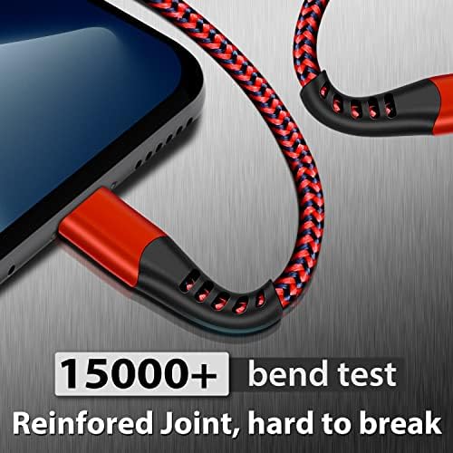 Premium 5-Pack i Phone Charger Set: MFi Certified Nylon Braided Fast Charging Cables (3 FT, 6 FT, 10 FT) for i Phone 14/13/12/11/X/Max/8/7/6/5/SE/i Pad – Unmatched Durability & Versatile Lengths for Every Lifestyle