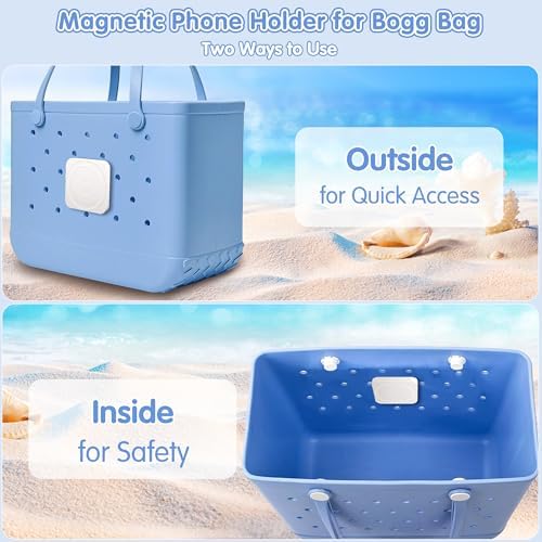 Vibrant Hot Pink Magnetic Phone Holder for Bogg Bag Accessories – Effortless Hands-Free Access for i Phone & Android Devices – Perfect Beach Tote Companion for Stylish Organization and Secure Attachment