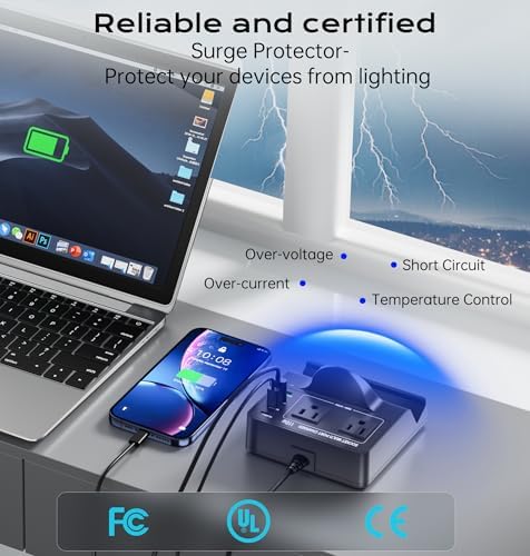 TOPOINT 7-in-1 Multi-Device Charging Hub with Wireless Charging Pad – 65 W Fast USB-C Power Strip for i Phone, Samsung, Mac Book, and More – Ultimate Compatibility and Space-Saving Design for Home and Office Use