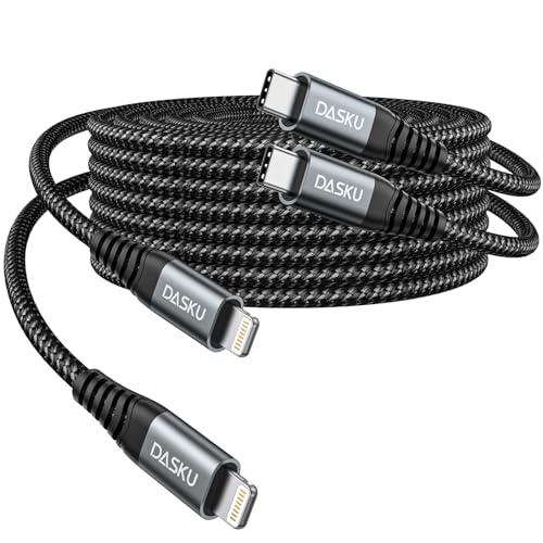 Premium 6 FT USB C to Lightning Charging Cable – 2 Pack for i Phone & i Pad – Fast Charging, MFi Certified, Braided Design for Enhanced Durability & Compatibility with i Phone 14/13/12/11/Pro/MAX/X/8/7 – Ultimate Power Solution for On-the-Go Users
