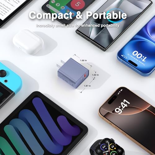 LCGENS 20 W Dual Port USB C Wall Charger Block – 2-Pack Fast Charging Power Adapter for i Phone 11/12/13/14/15/16 Pro Max, i Pad Pro, Samsung Galaxy – Portable and Efficient Charging Solution for Multiple Devices