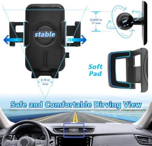 WAAPAK Car Phone Holder for 2014-2020 Nissan Rogue – Premium Smartphone Mount for Safe Driving, Enhanced Compatibility with Thick Cases, 360-Degree Rotation, Effortless Installation, Stylish Interior Accessory