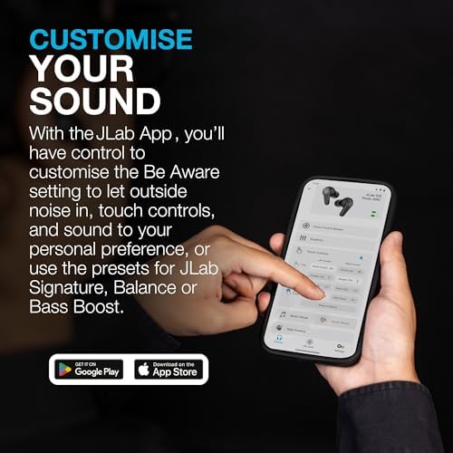 Elevate Your Listening Experience with JLab Go Pods ANC True Wireless Bluetooth Earbuds – Cutting-Edge Hybrid Active Noise Cancellation, 26+ Hours of Playtime, Customizable Sound Profiles via App, Sleek Black Design for Professionals and Casual Users, Enhanced Connectivity for Seamless Streaming