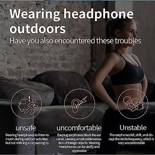 Revolutionary Open Ear Bluetooth Ear Clip Headphones – Premium Bone Conduction Wireless Earbuds for Active Lifestyles, Ideal for Running, Cycling, and Workouts (Black) – Unmatched Comfort and Safety Features