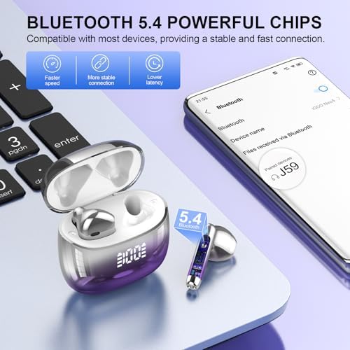 Kicoeon Premium Wireless Earbuds – 48-Hour Uninterrupted Playtime, Advanced IPX7 Waterproof Rating, Next-Gen Bluetooth 5.4 for Seamless Connectivity, Enhanced Call Clarity with Quad Microphone System, Elegant Beige Design Tailored for Active Lifestyles, Fully Compatible with Android & i OS Devices