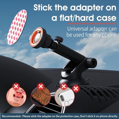 Sincetop Universal Car Phone Mount – Strong Sticky Gel Pad for Secure Windshield and Dashboard Installation – Ideal for i Phone, Samsung, and All Smartphones – Hands-Free Navigation with 360-Degree Rotation for Optimal Viewing Angles – Durable Design for Everyday Use and Safe Driving Experience