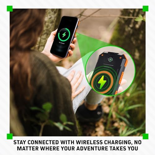 Ultimate Solar Power Bank for Adventurers: 15,000 m Ah Capacity with Dual USB-A, USB-C, and Micro-USB Ports, Plus Built-in Compass and Dual LED Flashlights – Perfect for Camping, Hiking, and Outdoor Activities with Fast Charging Technology