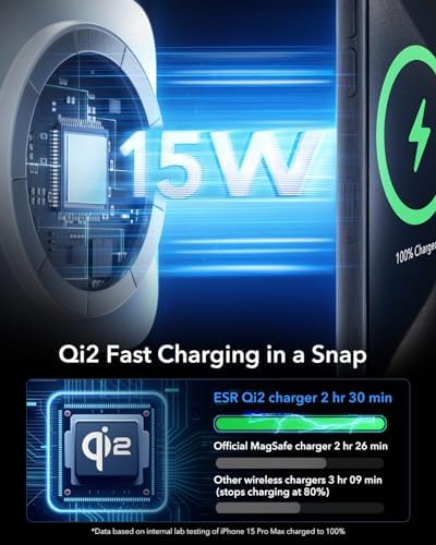 ESR Qi2 3-in-1 Wireless Charging Station – Fast 15 W Mag Safe Charger for i Phone 16/15/14/13, Certified Apple Watch & Air Pods Charger, Sleek White Design for Home or Office – Ultimate Multi-Device Charging Solution with Enhanced Compatibility and Speed