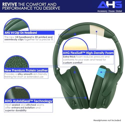 Ultimate Comfort Upgrade Kit: Premium Replacement Ear Pads & Headband Cushions for Bose Quiet Comfort 2023 Models (QC45, QCSE, QC35 II) – Easy DIY Installation in Elegant White Smoke for Superior Sound Quality and Long-lasting Durability